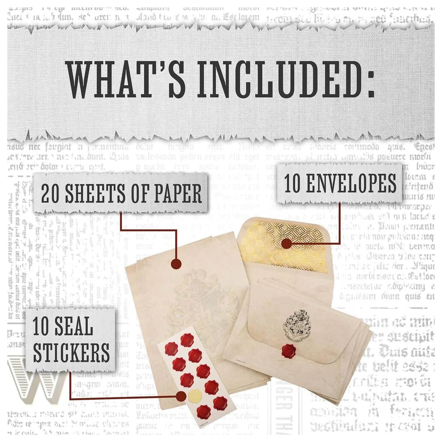 Harry Potter Briefpapier Set Hogwarts Produktfoto