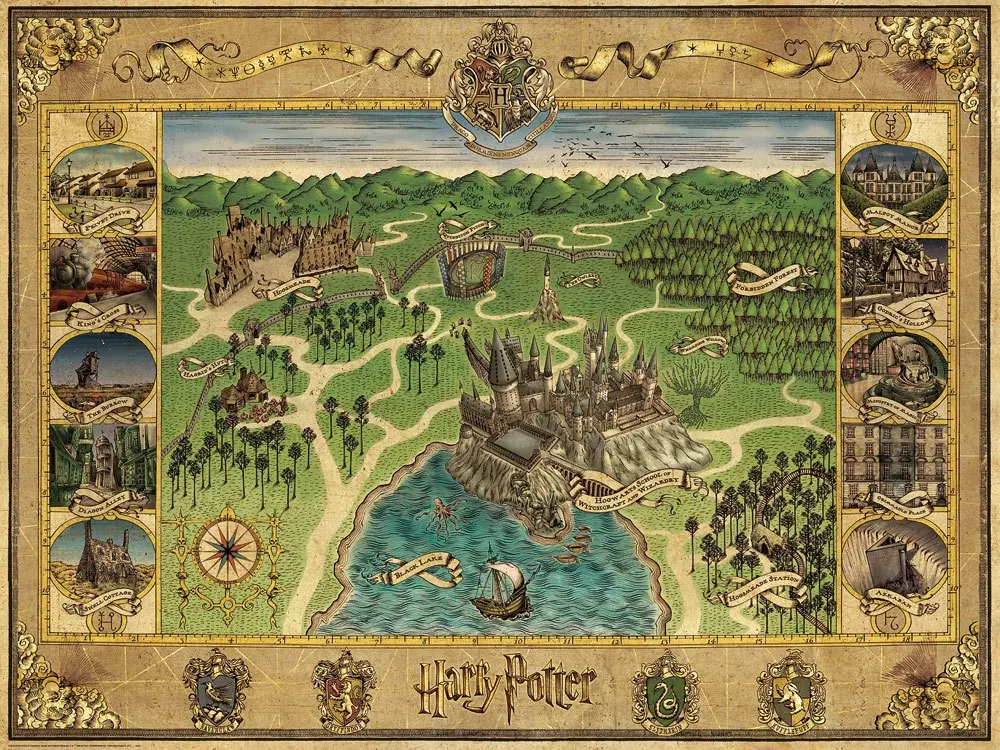 Harry Potter Puzzle Hogwarts Karte (1500 Teile) Produktfoto
