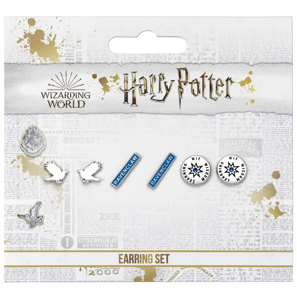 Harry Potter Ohrringe 3er-Pack Ravenclaw (Versilbert) Produktfoto