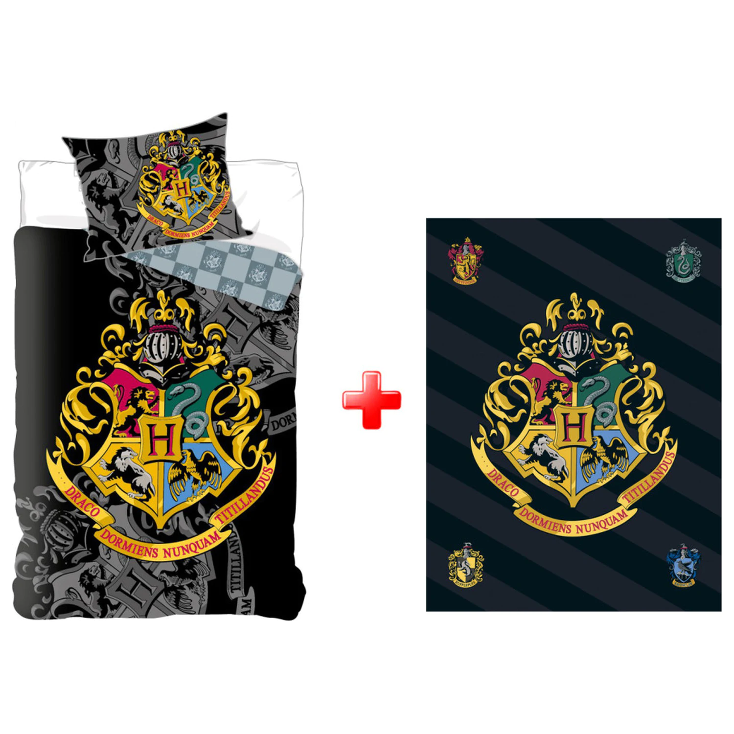 Harry Potter Häuser Bettbezug und Fleecedecken Set Produktfoto