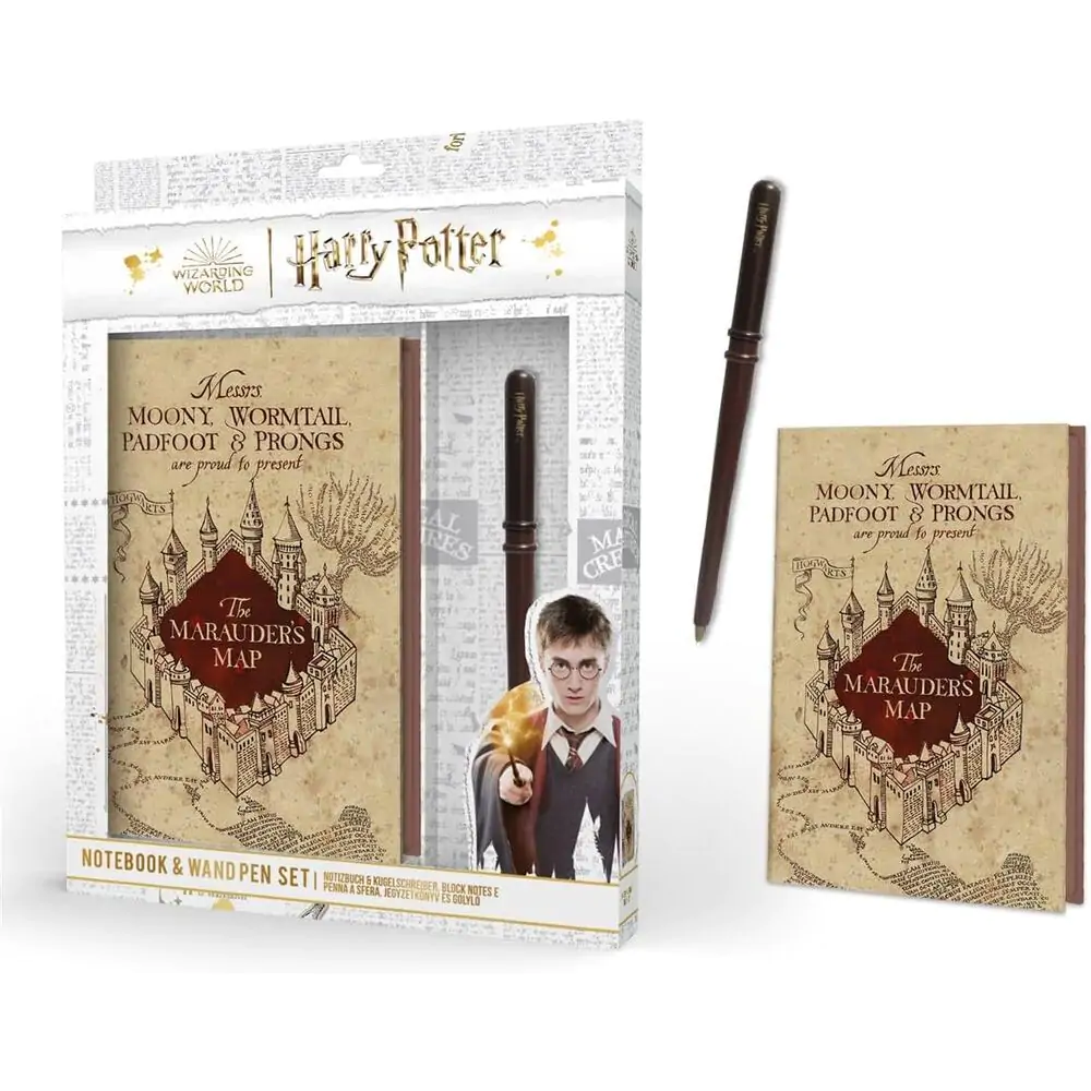 Harry Potter Notizbuch + Zauberstab Stift Set Produktfoto