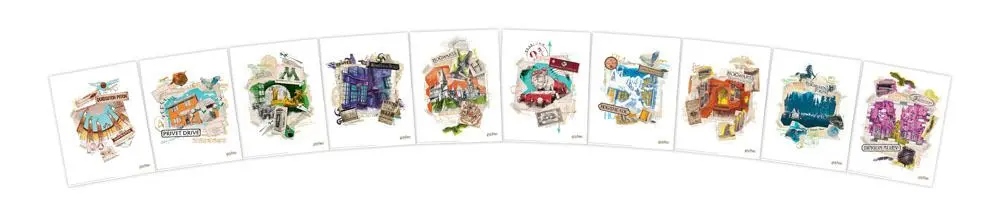 Harry Potter Lithografie 10er-Set 36 x 28 cm Produktfoto