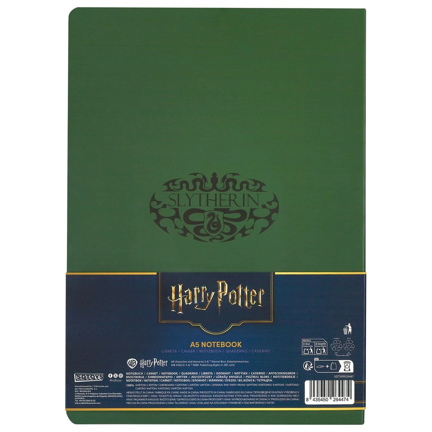 Harry Potter Softcover Notizbuch Slytherin 21 cm Produktfoto
