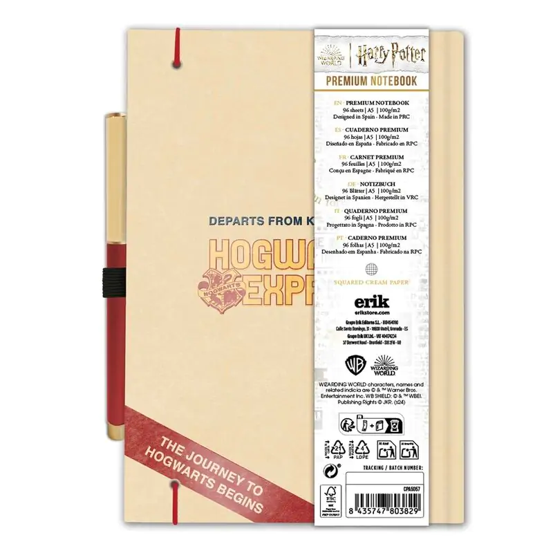 Harry Potter Platform 9 3/4 A5  Notizbuch und Stift Produktfoto