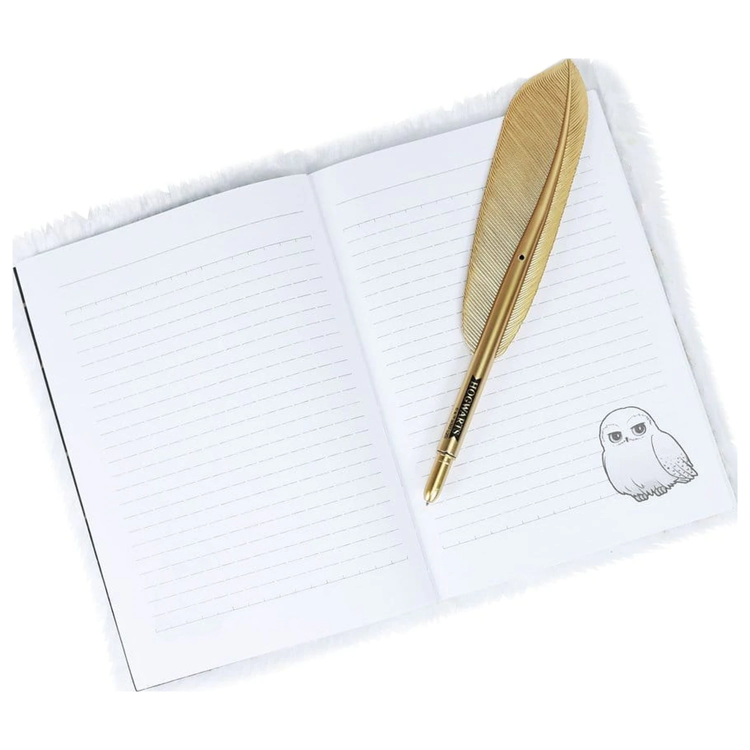 Harry Potter Plüsch Notizbuch Set mit Stift Hedwig Magical Locations Produktfoto