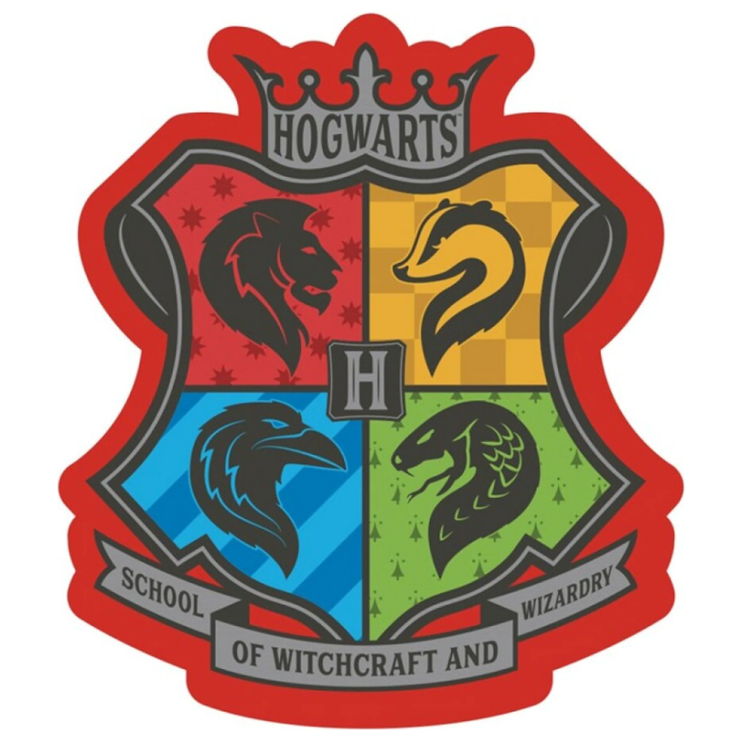 Harry Potter Hogwarts Schule geformtes Kissen Produktfoto