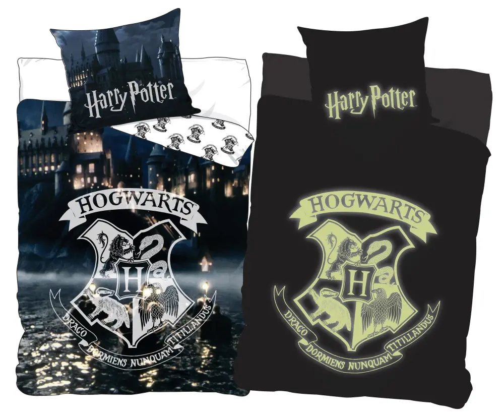Harry Potter Glow in the Dark Bettbezug 140x200cm, Kissenbezug 70x90cm Produktfoto
