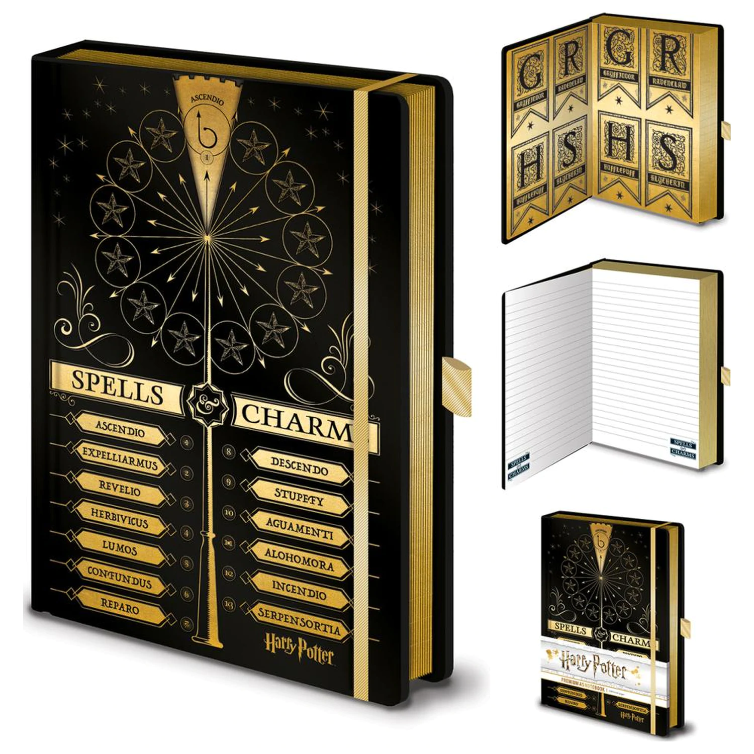 Harry Potter Spells & Charms A5 Spinner Notizbuch Produktfoto