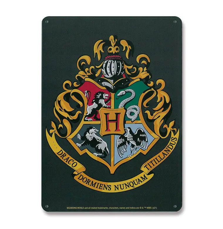 Harry Potter Blechschild Hogwarts Logo 15 x 21 cm termékfotó