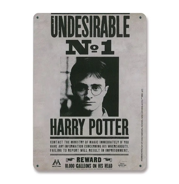 Harry Potter Blechschild Undesirable No. 1 15 x 21 cm Produktfoto