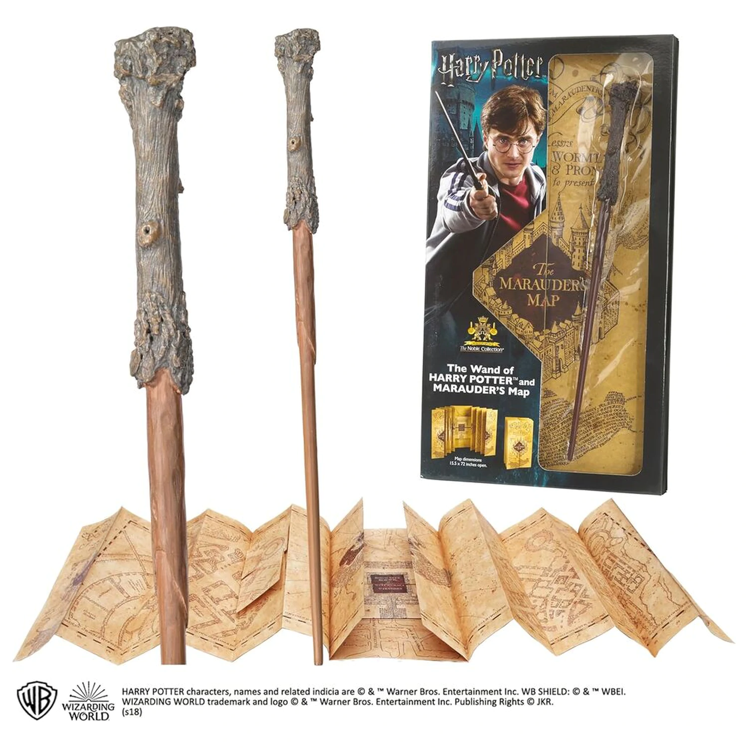 Harry Potter Magic Zauberstab + Marauders Karte Produktfoto