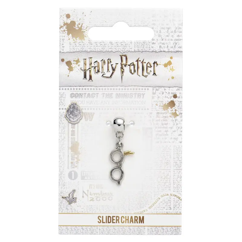 Harry Potter Charm Blitz mit Brille (silver plated) Produktfoto