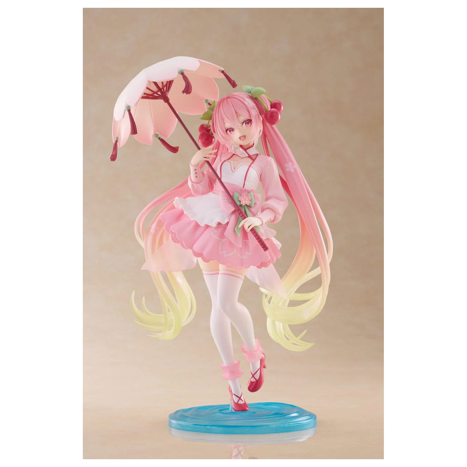 Hatsune Miku AMP PVC Statue Newley Written Sakura Miku Sakura Dress Version 21 cm Produktfoto