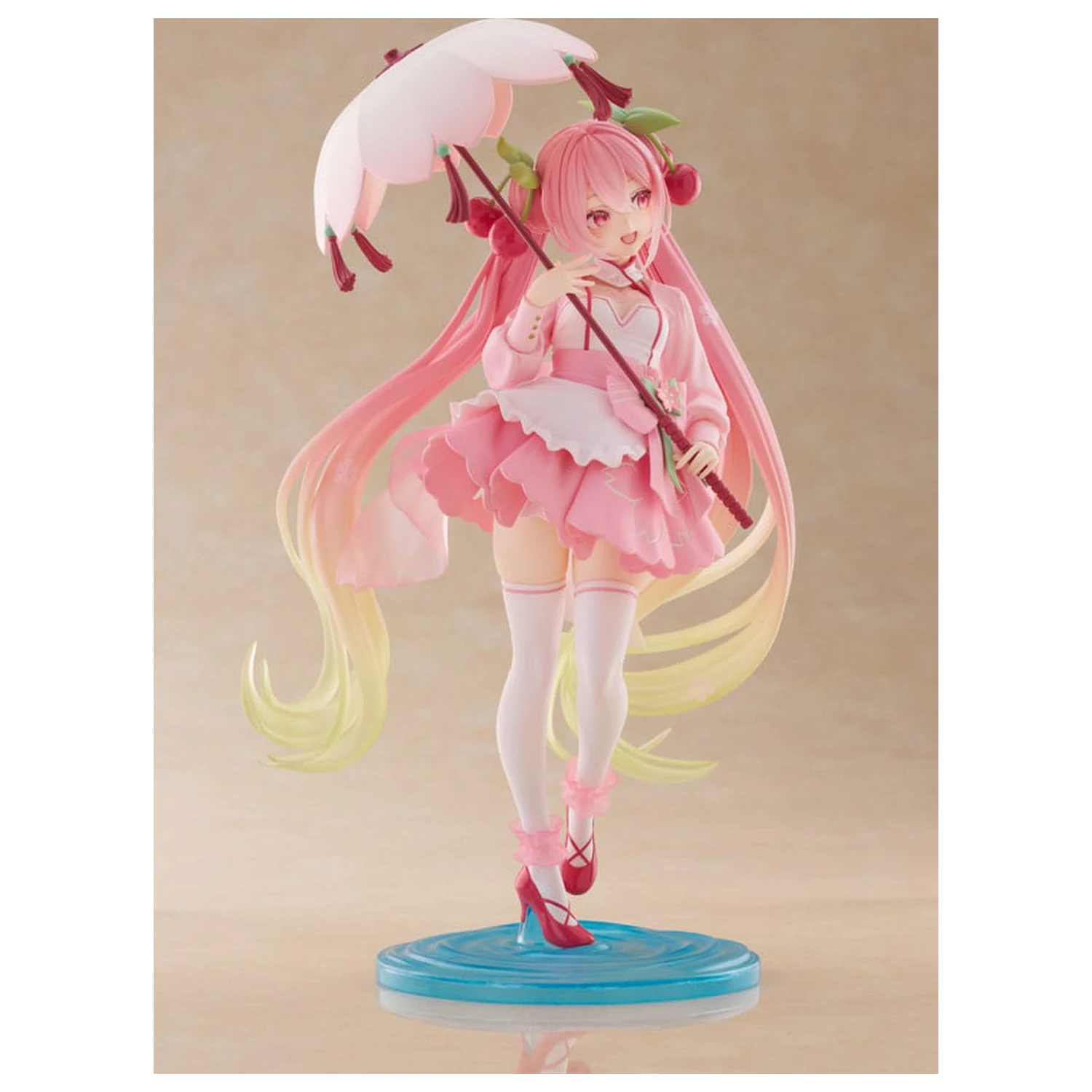 Hatsune Miku AMP PVC Statue Newley Written Sakura Miku Sakura Dress Version 21 cm Produktfoto