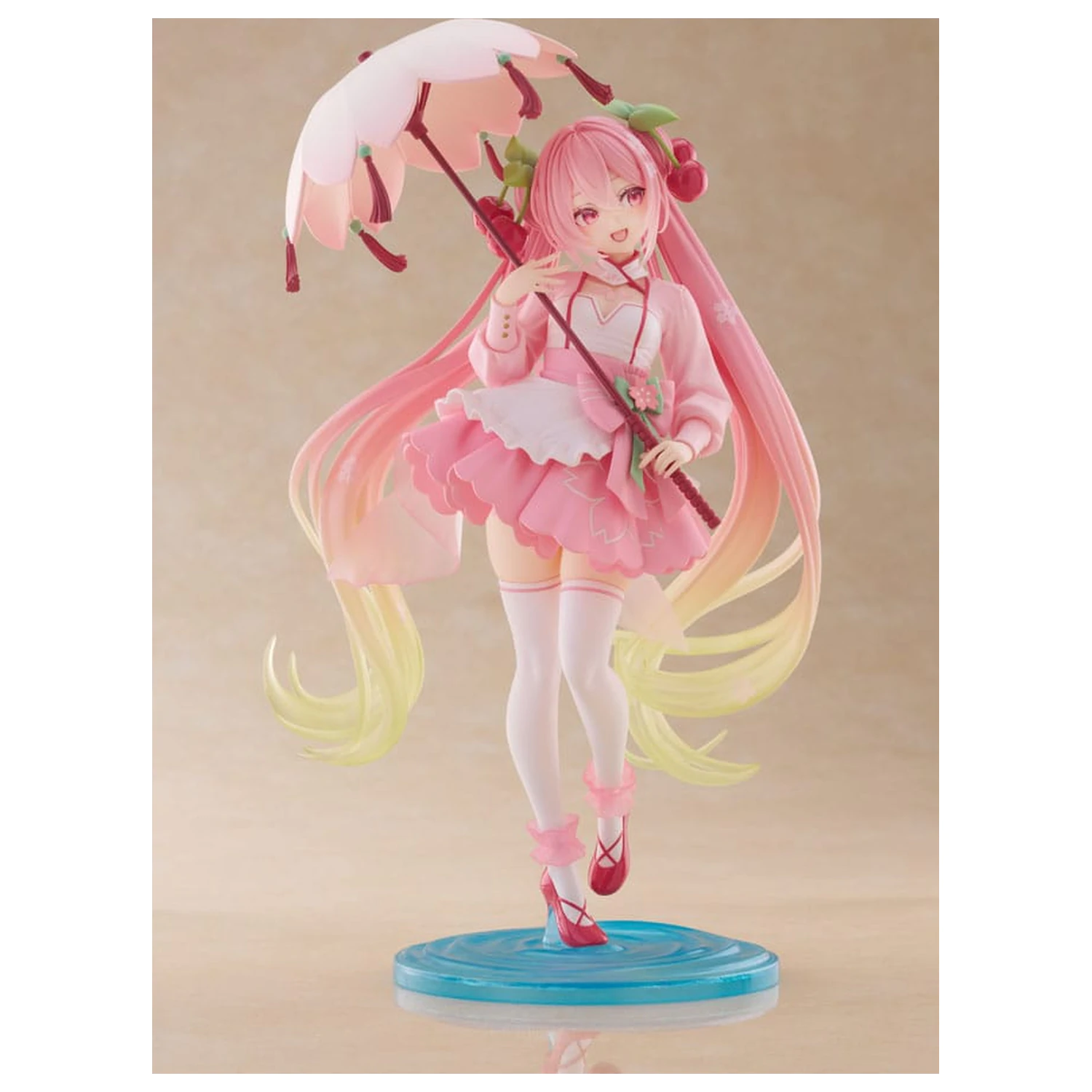 Hatsune Miku AMP PVC Statue Newley Written Sakura Miku Sakura Dress Version 21 cm Produktfoto