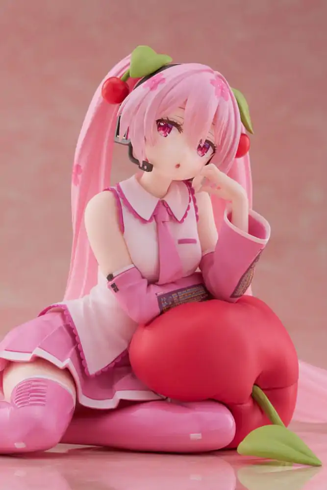 Hatsune Miku PVC Statue Desktop Cute Figure Sakura Miku Cherry Cushion Ver. 13 cm Produktfoto