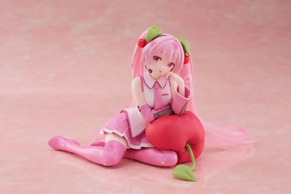 Hatsune Miku PVC Statue Desktop Cute Figure Sakura Miku Cherry Cushion Ver. 13 cm Produktfoto