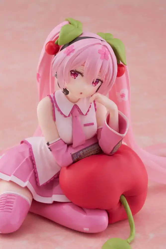 Hatsune Miku PVC Statue Desktop Cute Figure Sakura Miku Cherry Cushion Ver. 13 cm Produktfoto