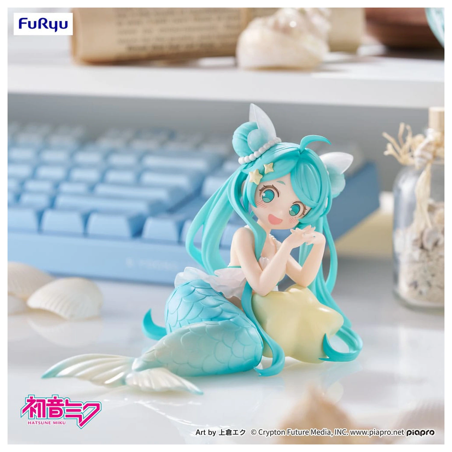 Hatsune Miku Schreibtisch Fee PVC Statue Hatsune Miku Meerjungfrau Prinzessin Ver. 9 Zentimeter Produktfoto