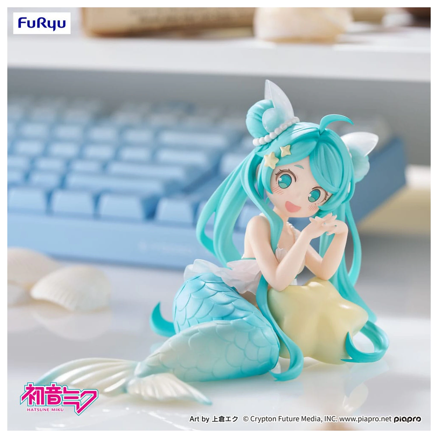 Hatsune Miku Schreibtisch Fee PVC Statue Hatsune Miku Meerjungfrau Prinzessin Ver. 9 Zentimeter Produktfoto