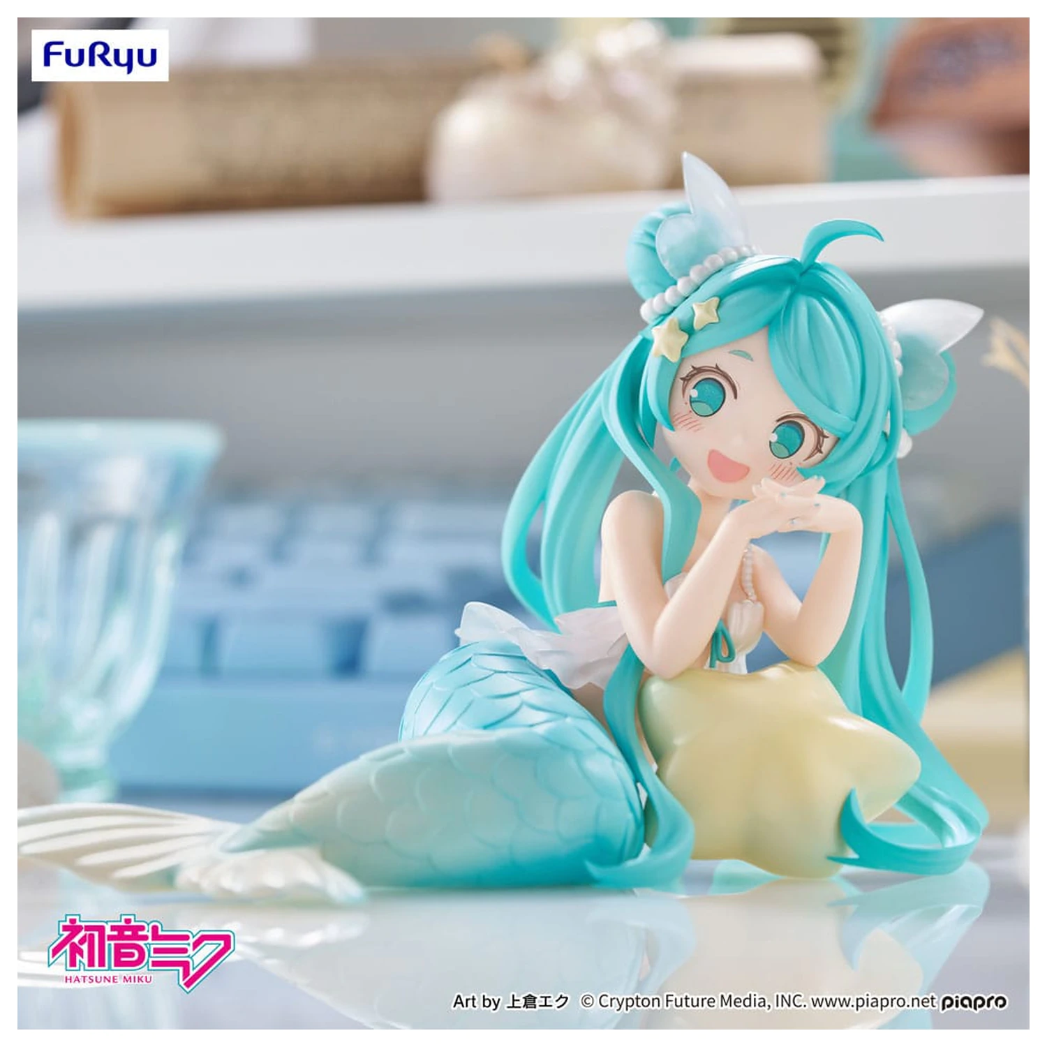 Hatsune Miku Schreibtisch Fee PVC Statue Hatsune Miku Meerjungfrau Prinzessin Ver. 9 Zentimeter Produktfoto
