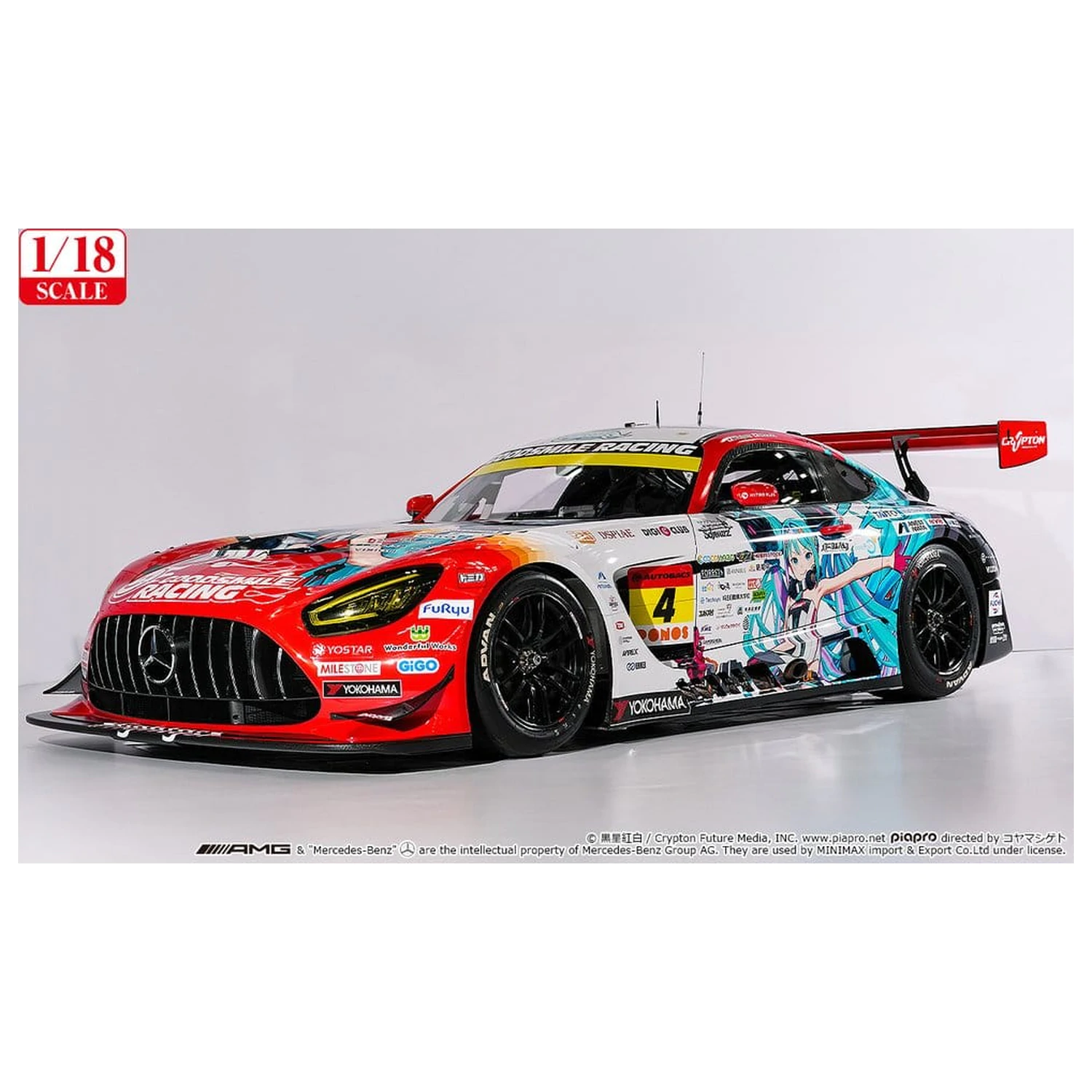 Hatsune Miku Good Smile Fahrzeug 1/18 AMG 2026 Season Opening Ver. Produktfoto