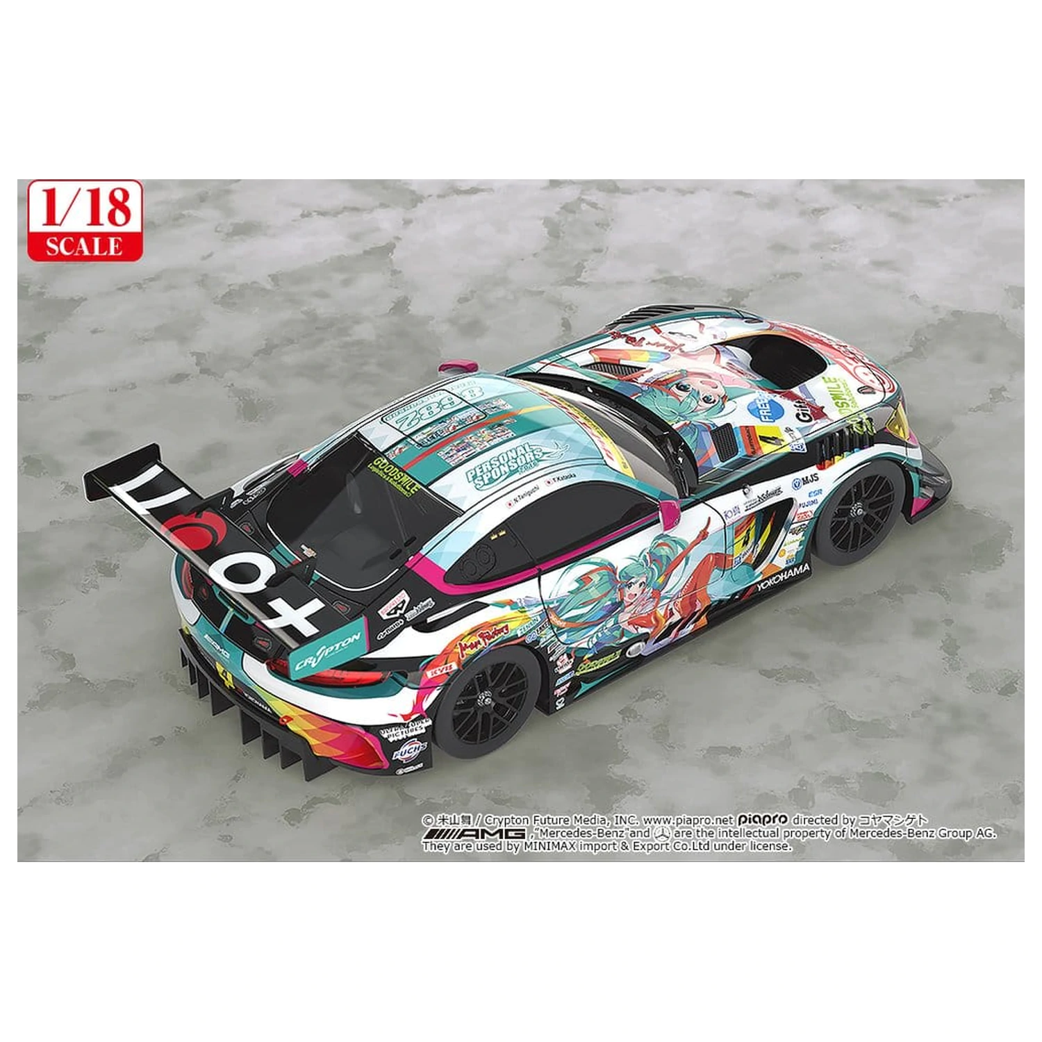 Hatsune Miku GT Project Fahrzeug 1/18 Good Smile Hatsune Miku AMG 2016 SUPER GT Ver. 26 cm Produktfoto
