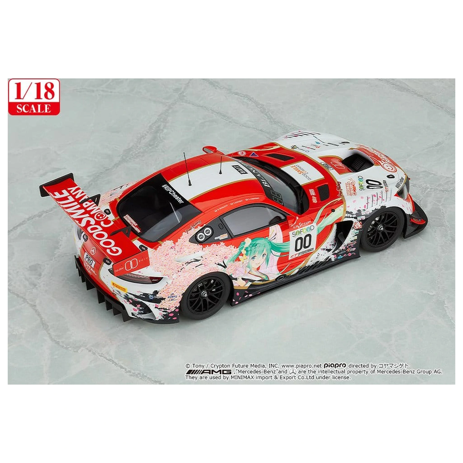 Hatsune Miku GT Project Fahrzeug 1/18 Good Smile Hatsune Miku AMG 2017 SPA24H Ver. 26 cm Produktfoto