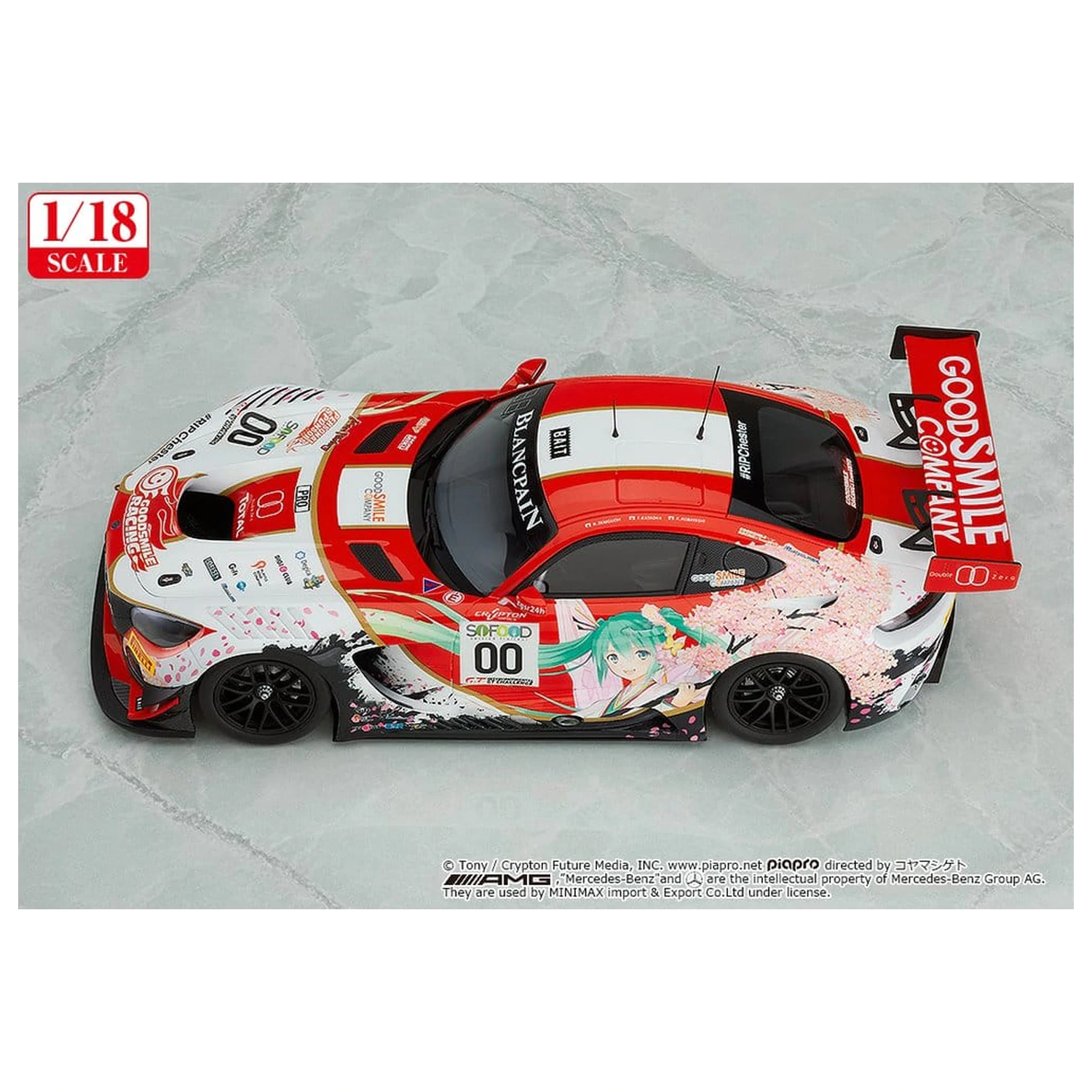 Hatsune Miku GT Project Fahrzeug 1/18 Good Smile Hatsune Miku AMG 2017 SPA24H Ver. 26 cm Produktfoto