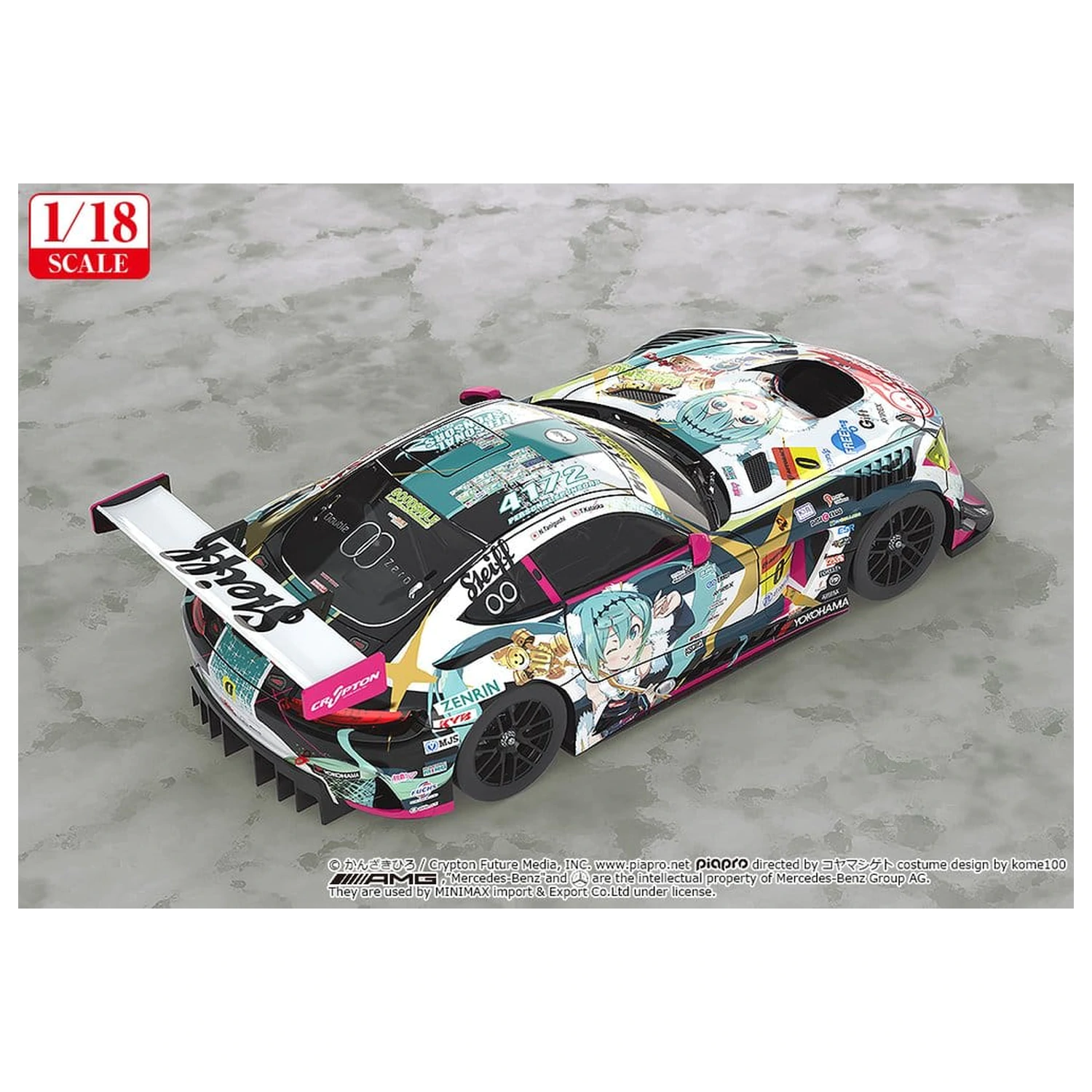 Hatsune Miku GT Project Fahrzeug 1/18 Good Smile Hatsune Miku AMG 2018 Final Race Ver. 26 cm Produktfoto