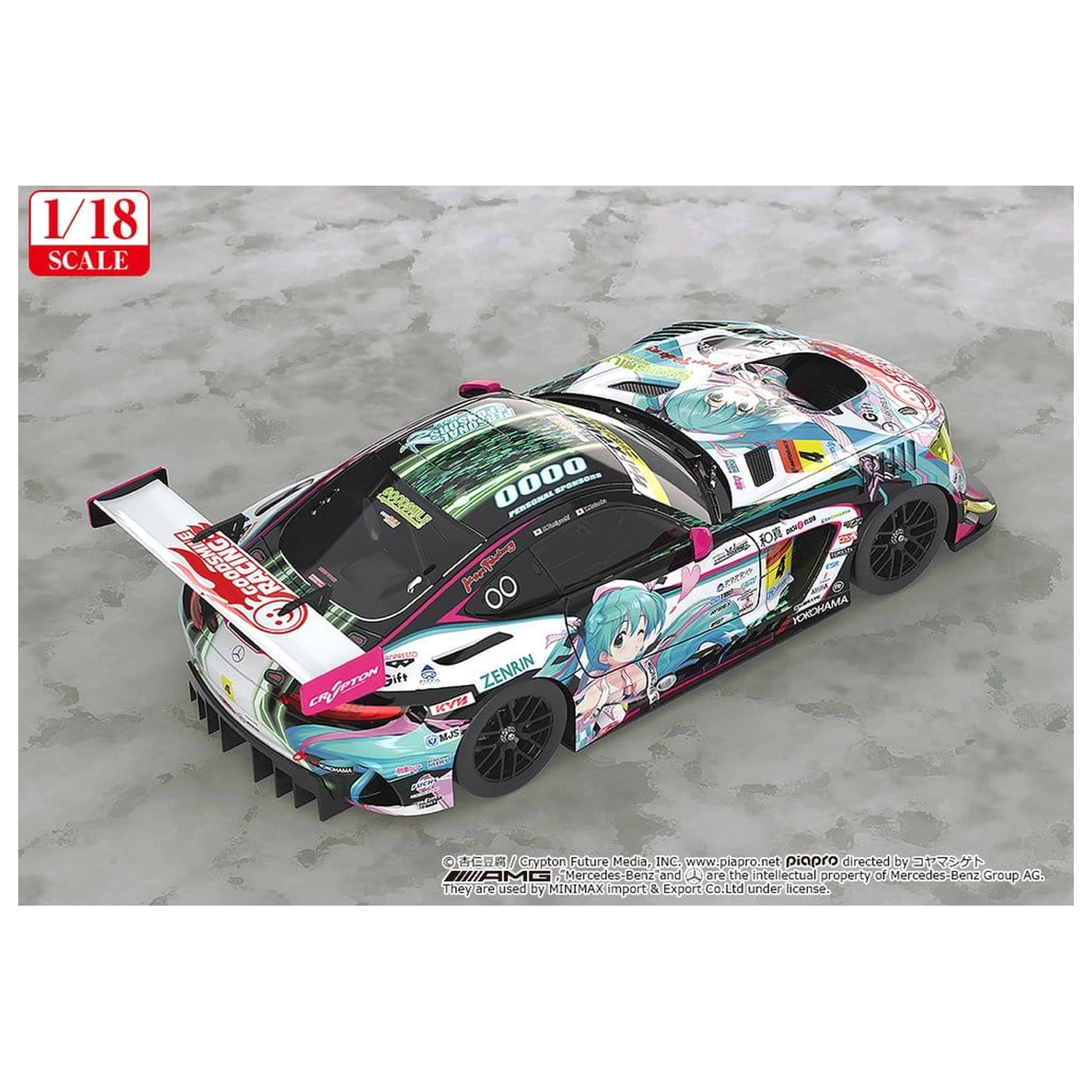 Hatsune Miku GT Projekt Fahrzeug 1/18 Good Smile Hatsune Miku AMG 2019 Ver. 26 cm Produktfoto