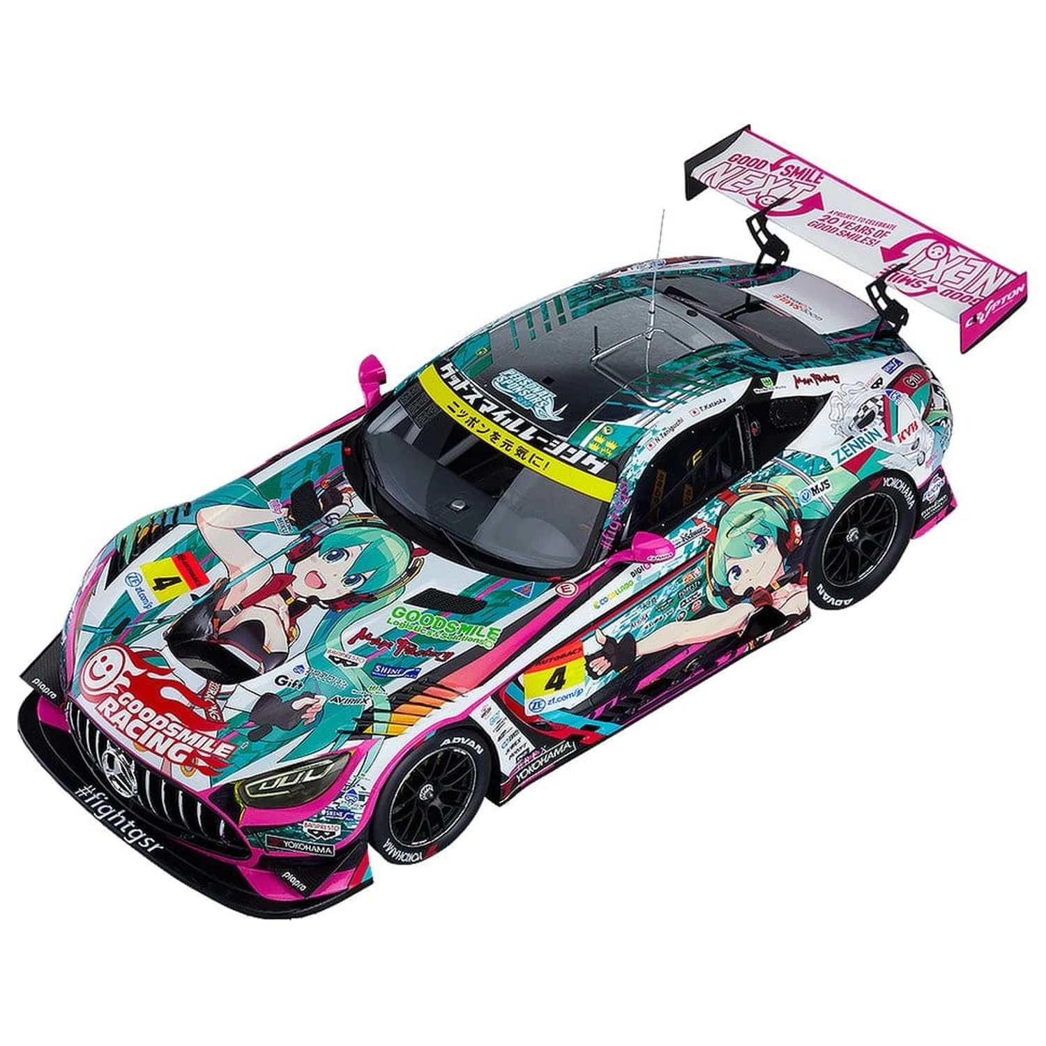 Hatsune Miku GT Projekt Fahrzeug 1/18 Good Smile Hatsune Miku AMG 2020 SUPER GT Okayama Test Ver. 26 cm Produktfoto