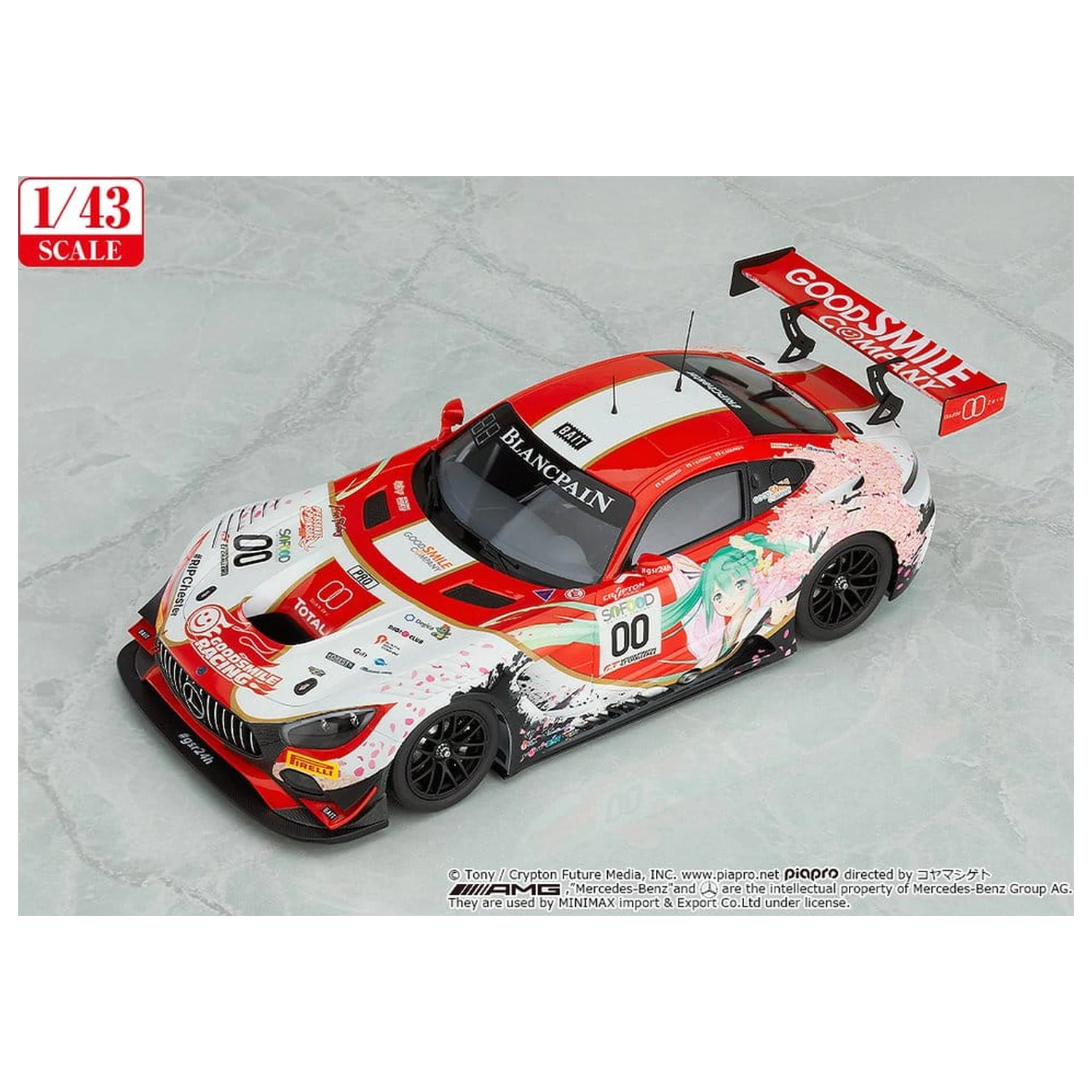 Hatsune Miku GT Projekt Fahrzeug 1/43 Good Smile Hatsune Miku AMG 2017 SPA24H Ver. 11 cm Produktfoto