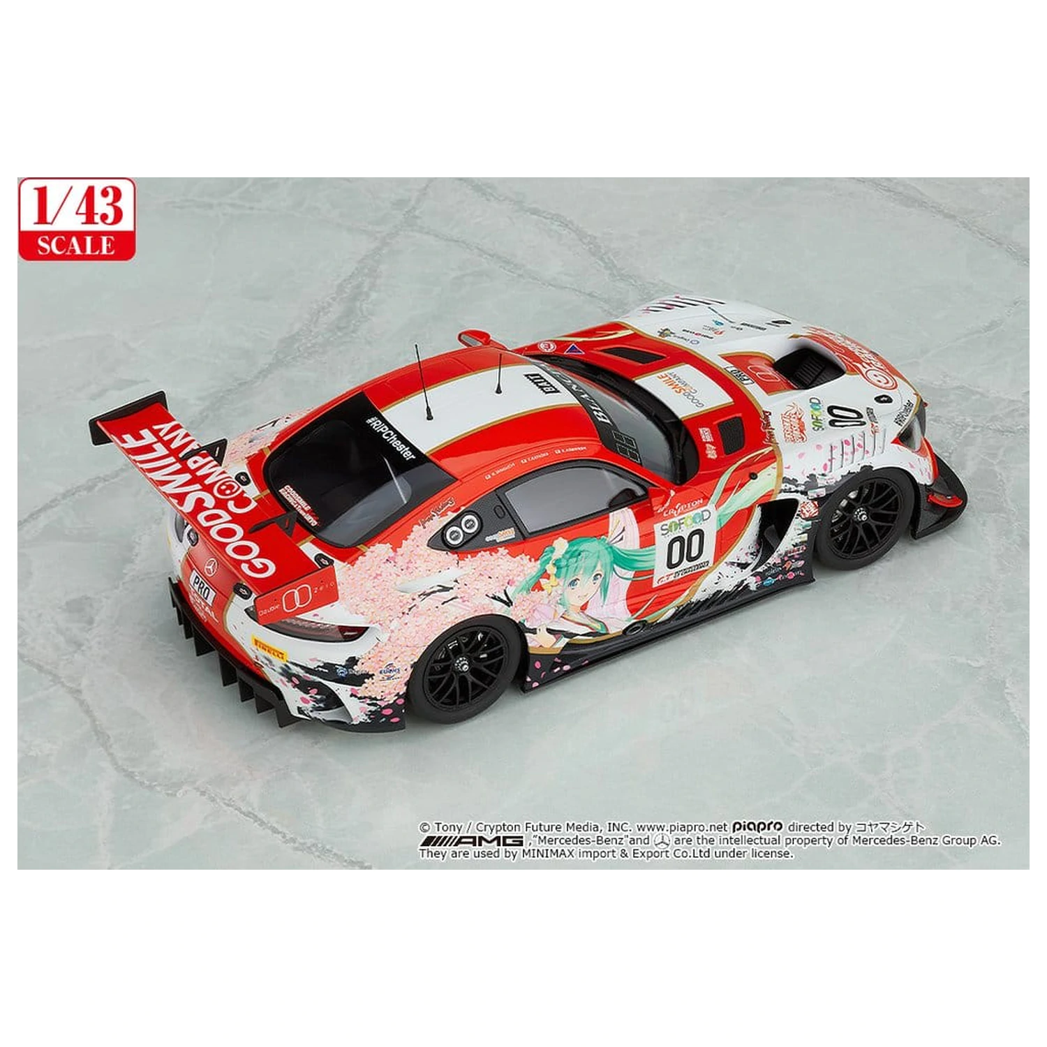Hatsune Miku GT Projekt Fahrzeug 1/43 Good Smile Hatsune Miku AMG 2017 SPA24H Ver. 11 cm Produktfoto