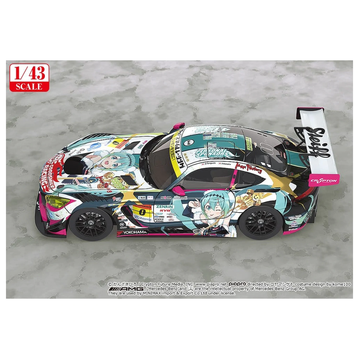 Hatsune Miku GT Projekt Fahrzeug 1/43 Good Smile Hatsune Miku AMG 2018 Final Race Ver. 11 cm Produktfoto