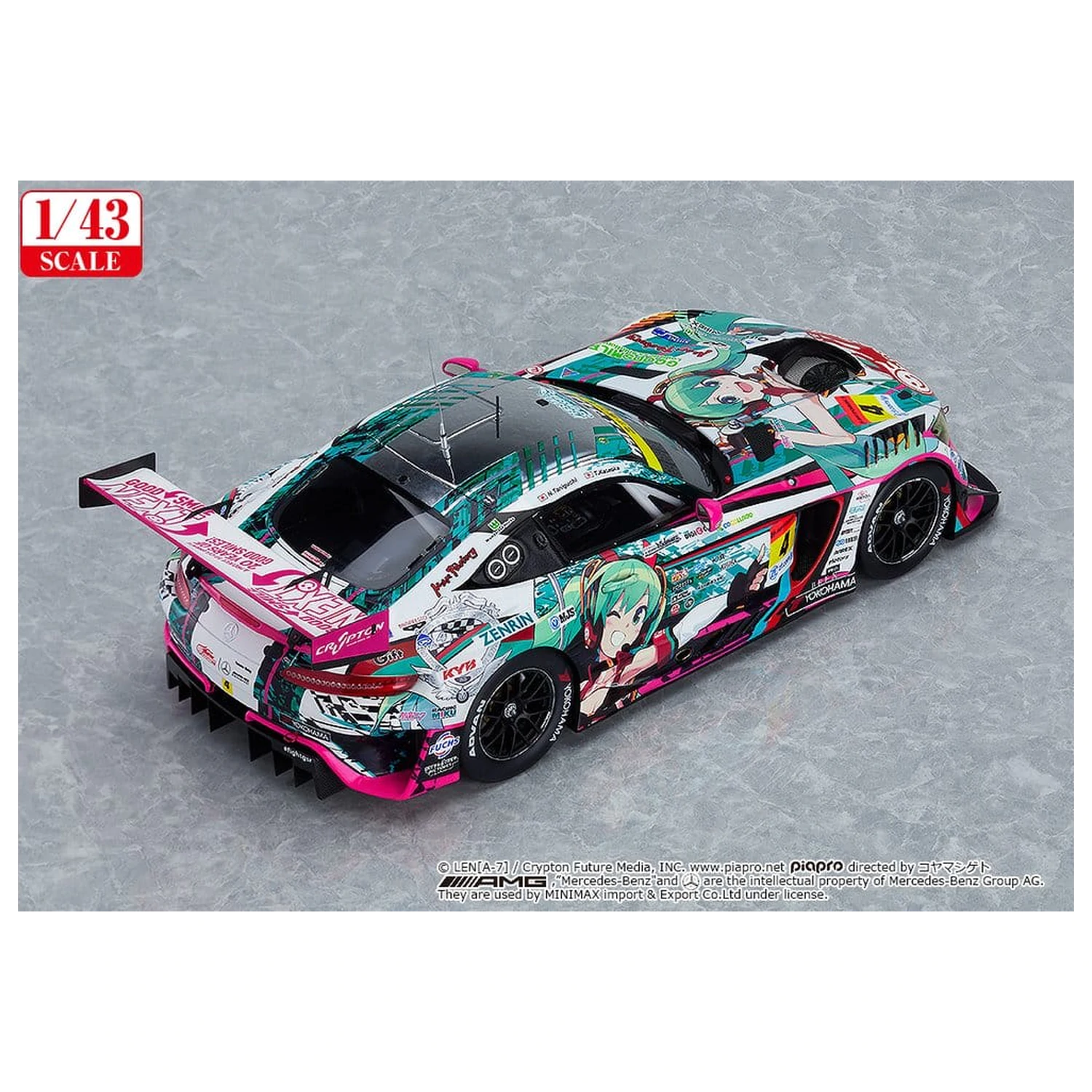 Hatsune Miku GT Project Fahrzeug 1/43 Good Smile Hatsune Miku AMG 2020 SUPER GT Okayama Test Ver. 11 cm Produktfoto
