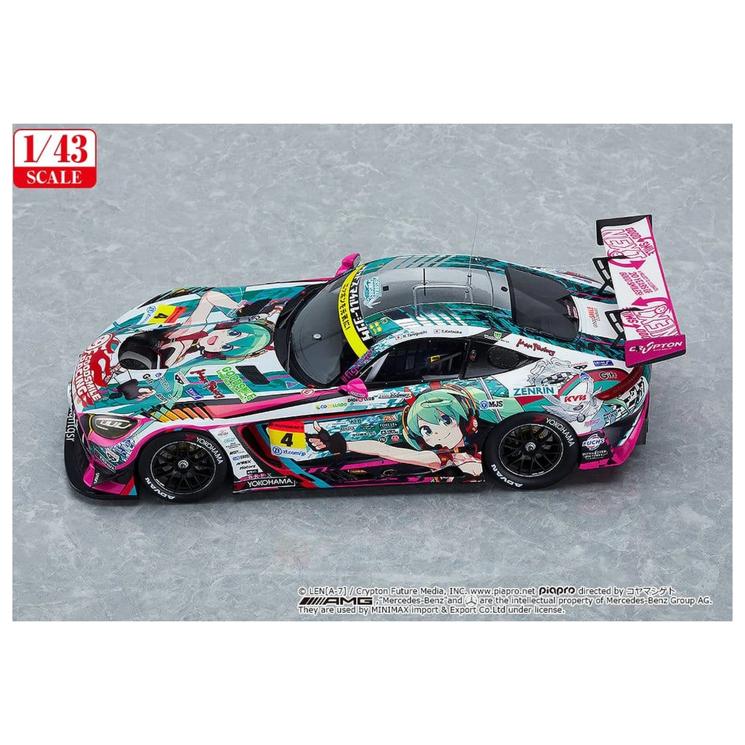 Hatsune Miku GT Project Fahrzeug 1/43 Good Smile Hatsune Miku AMG 2020 SUPER GT Okayama Test Ver. 11 cm Produktfoto