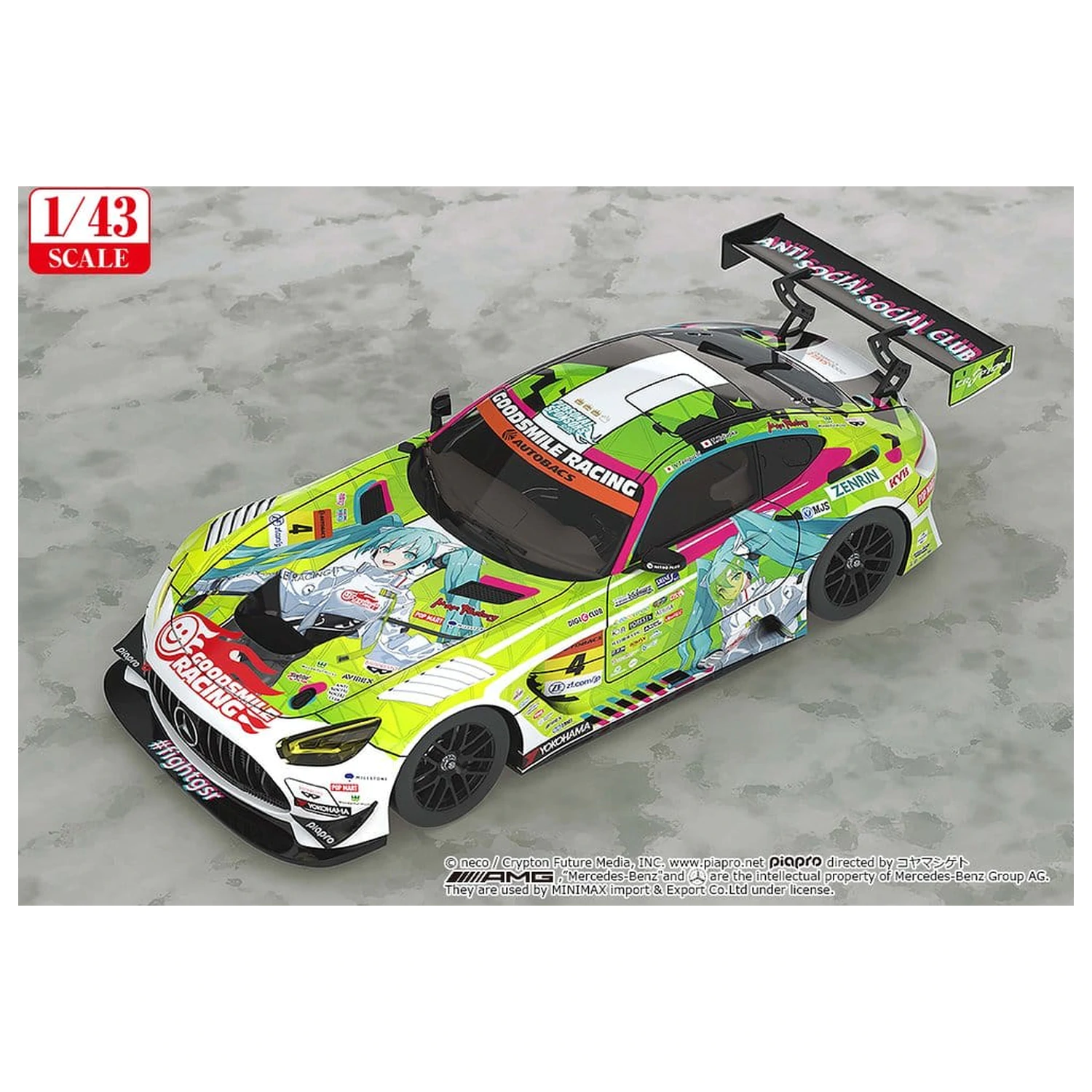 Hatsune Miku GT Projekt Fahrzeug 1/43 Good Smile Hatsune Miku AMG 2022 Season Opening Ver. 11 cm Produktfoto