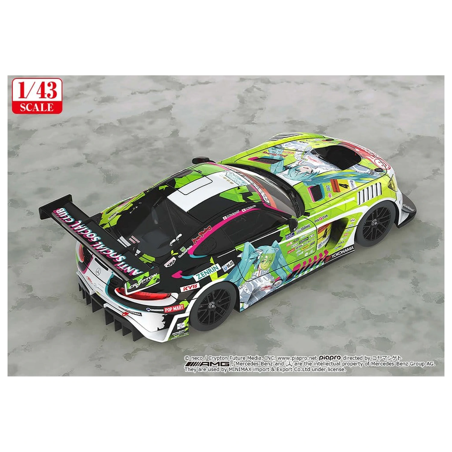 Hatsune Miku GT Projekt Fahrzeug 1/43 Good Smile Hatsune Miku AMG 2022 Season Opening Ver. 11 cm Produktfoto