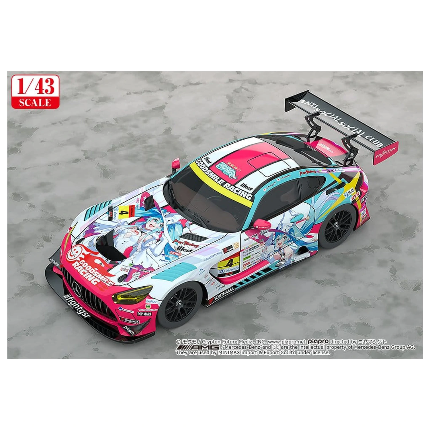 Hatsune Miku GT Project Fahrzeug 1/43 Good Smile Hatsune Miku AMG 2024 Season Opening Ver. 11 cm Produktfoto