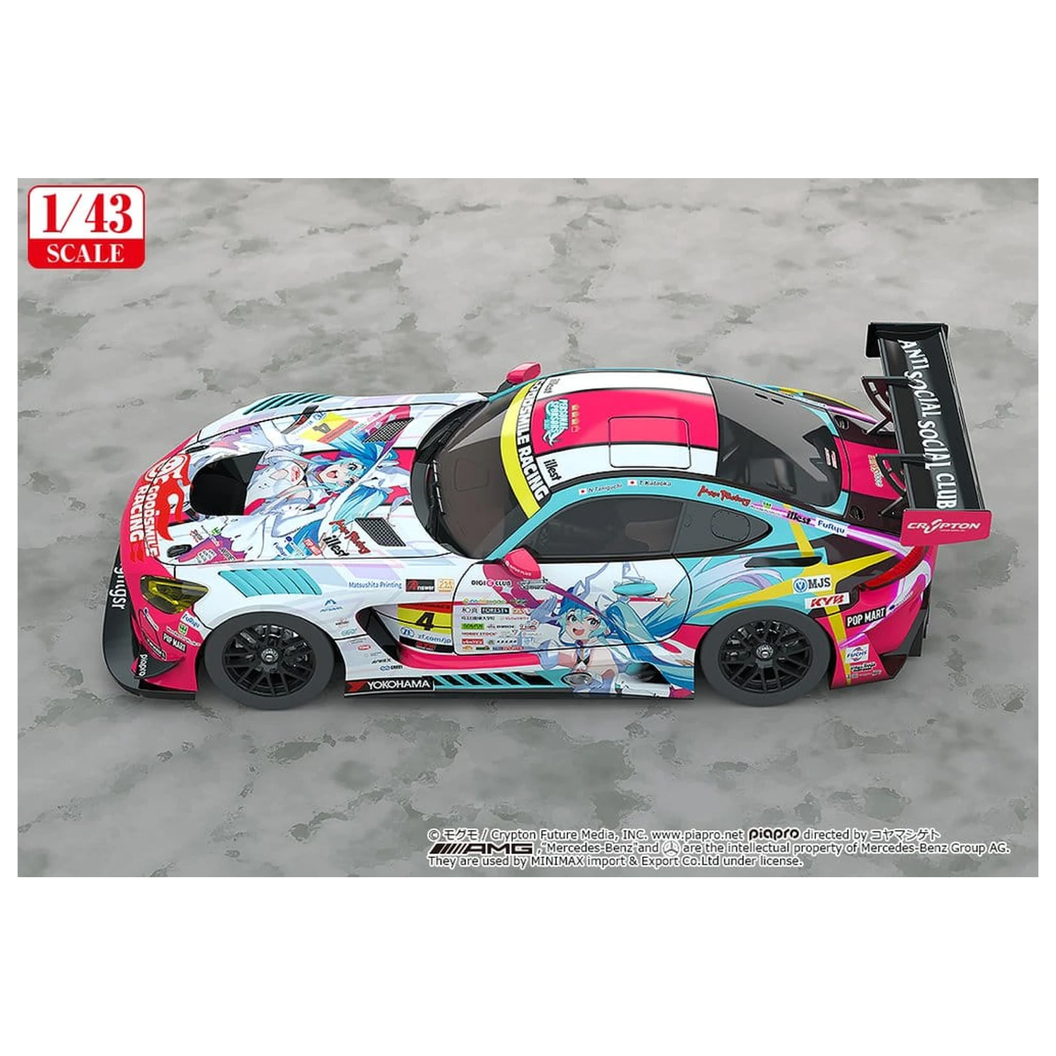 Hatsune Miku GT Project Fahrzeug 1/43 Good Smile Hatsune Miku AMG 2024 Season Opening Ver. 11 cm Produktfoto
