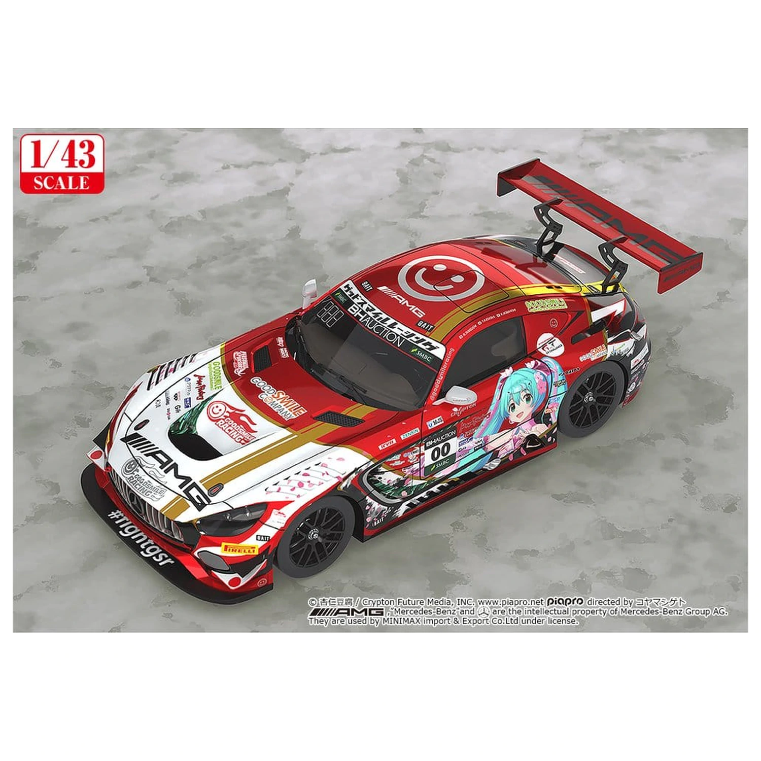 Hatsune Miku GT Project Fahrzeug 1/43 Mercedes-AMG Team Good Smile 2019 Suzuka 10 Stunden Version 11 cm Produktfoto