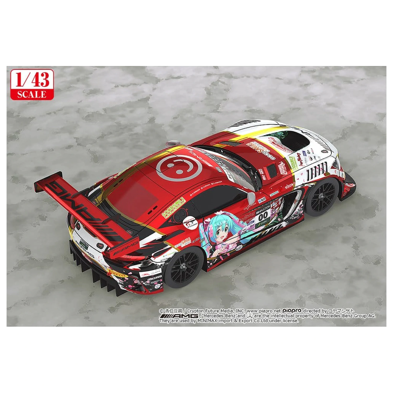 Hatsune Miku GT Project Fahrzeug 1/43 Mercedes-AMG Team Good Smile 2019 Suzuka 10 Stunden Version 11 cm Produktfoto