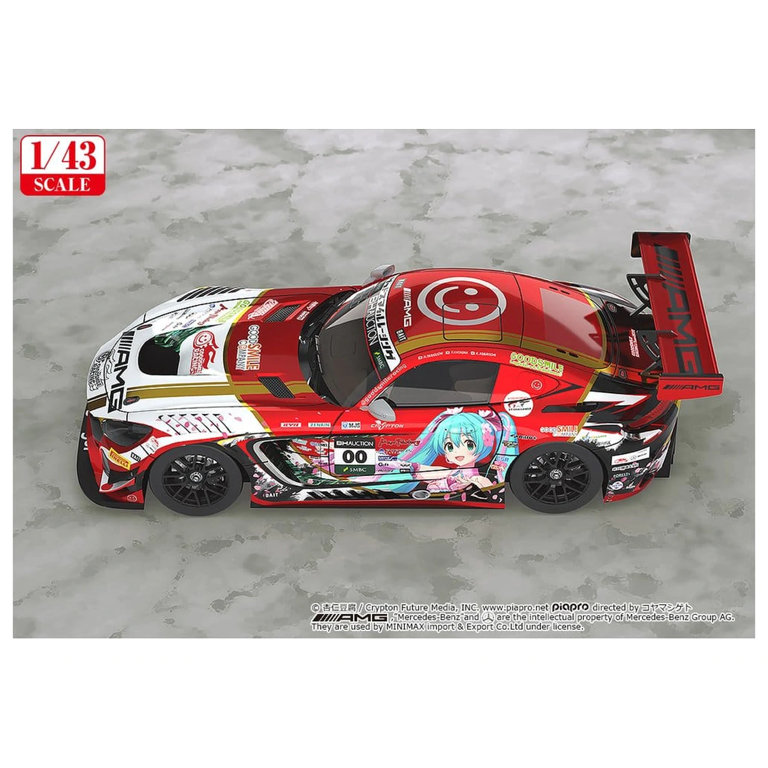 Hatsune Miku GT Project Fahrzeug 1/43 Mercedes-AMG Team Good Smile 2019 Suzuka 10 Stunden Version 11 cm Produktfoto