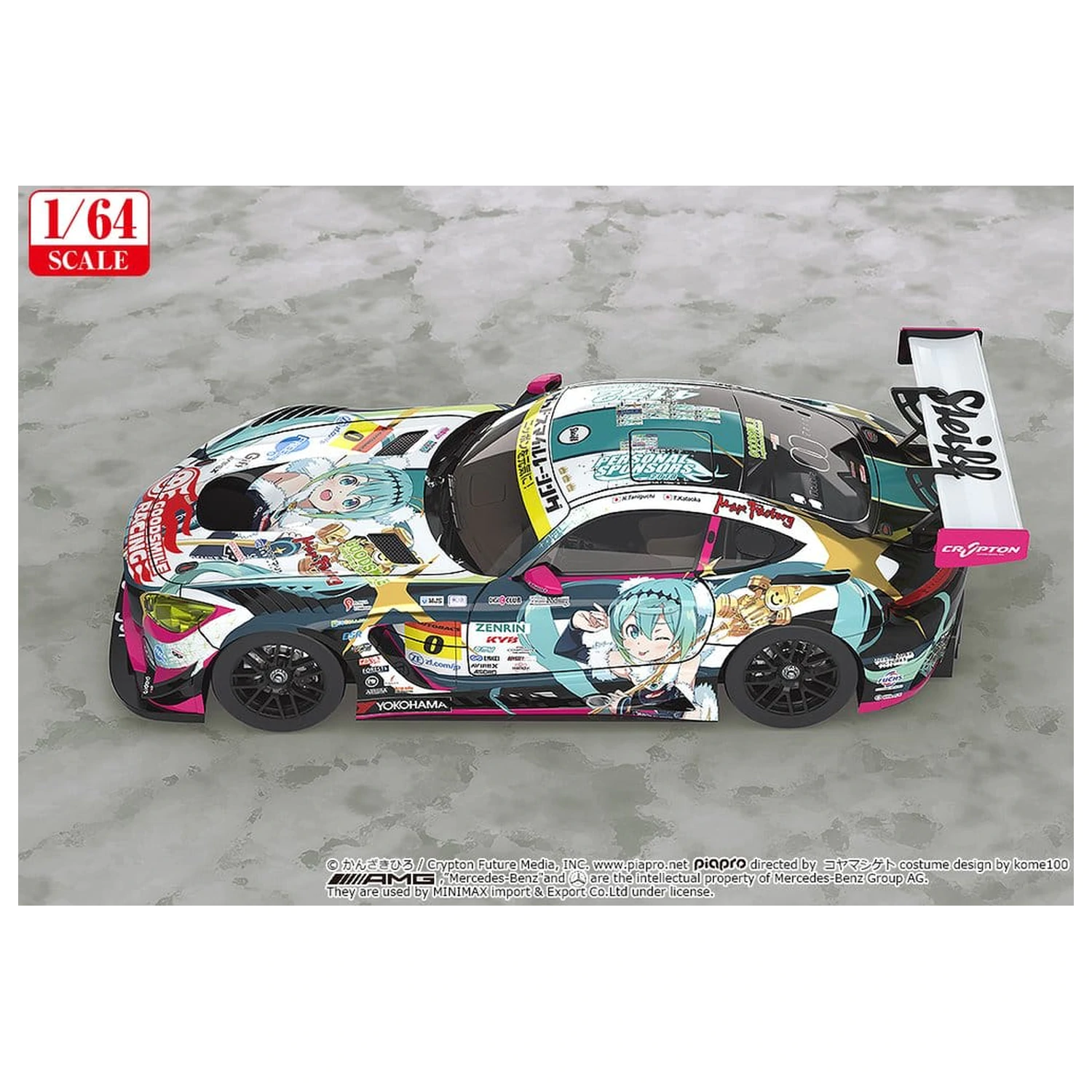Hatsune Miku GT Project Fahrzeug 1/64 Good Smile Hatsune Miku AMG 2018 SUPER GT Ver. 7 cm Produktfoto