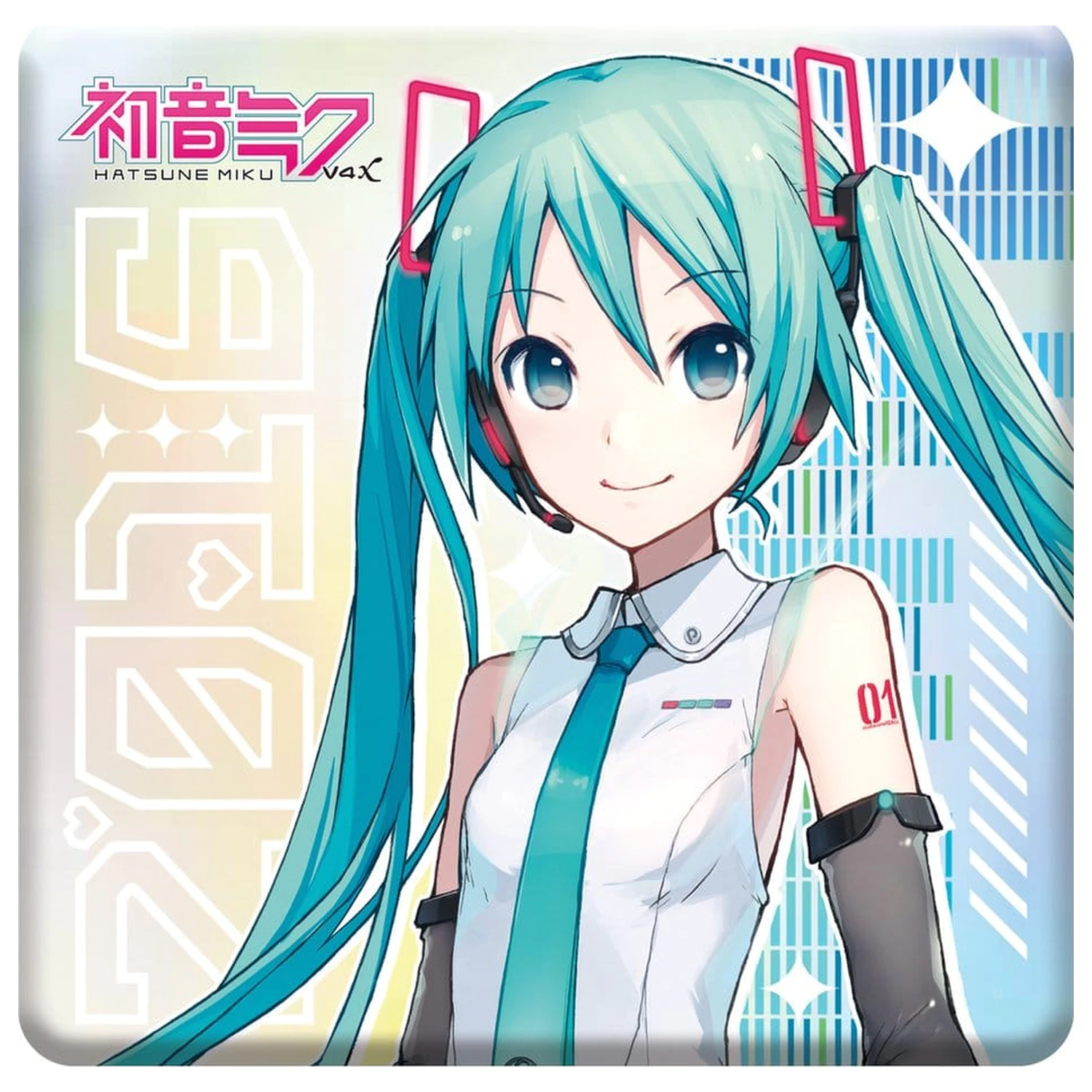 Hatsune Miku Holografisches Abzeichen V4X 10th Anniversary Rainbow Limited Edition 8 cm Produktfoto