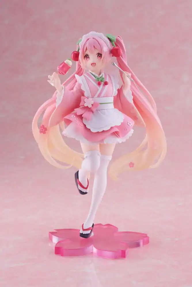 Hatsune Miku PVC Statue Newley Written Sakura Miku Japanese Cafe Ver. 18 cm termékfotó