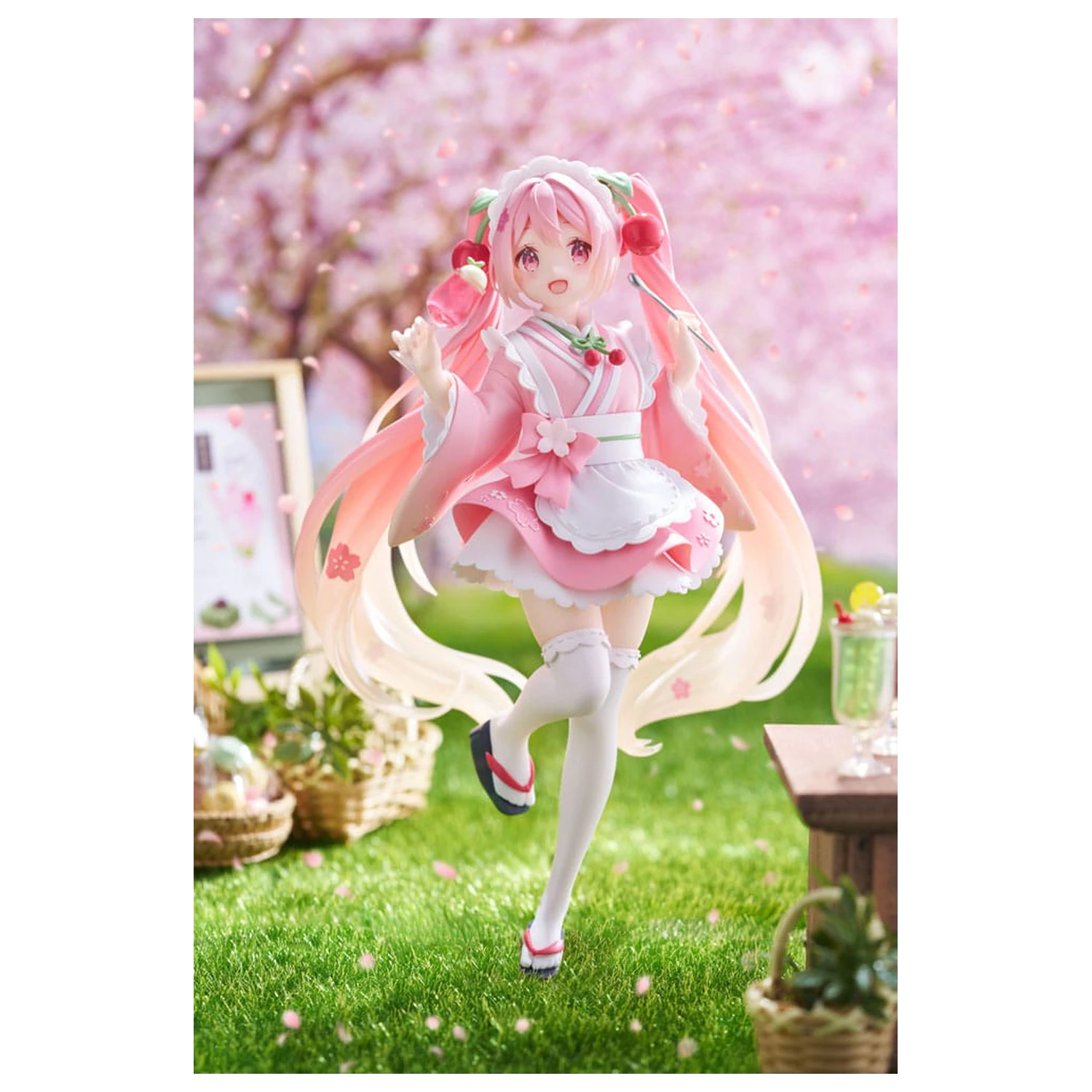 Hatsune Miku PVC Statue Newly Written Sakura Miku Japanese Cafe Ver. Neuauflage 18 cm Produktfoto