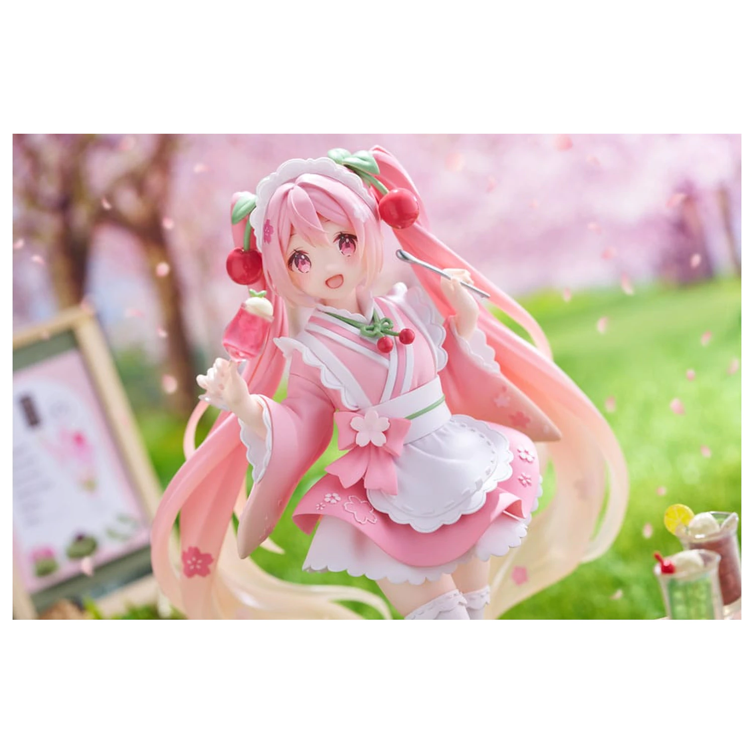 Hatsune Miku PVC Statue Newly Written Sakura Miku Japanese Cafe Ver. Neuauflage 18 cm Produktfoto
