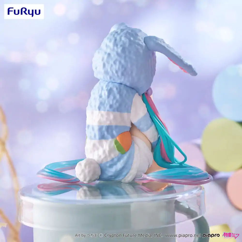 Hatsune Miku Noodle Stopper PVC-Statue Hatsune Miku Rabbit Ear Hood Pajama Blue Color Ver. 14 cm Produktfoto